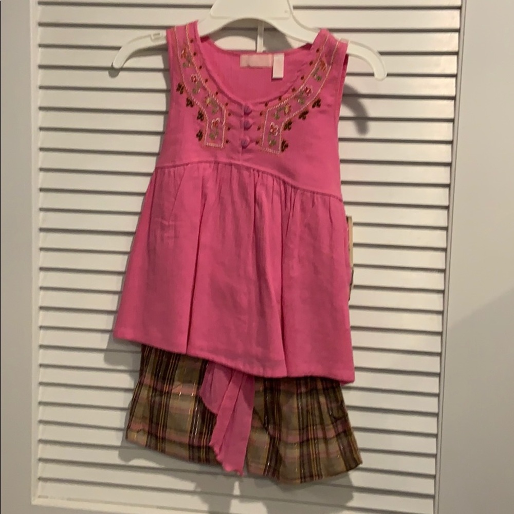 NWT Pink shirt with shorts from Kids Headquarters